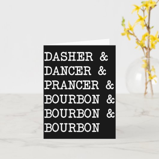 Carte Dasher Dancer Prancer & Bourbon Christmas Holi (Fleur jaune)