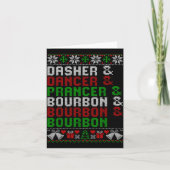 Carte Dasher Dancer Prancer & Bourbon Xmas Holiday U (Devant)