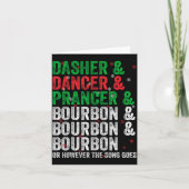 Carte Dasher Dancer Prancer And Bourbon Christmas Xmas H (Devant)