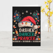 Carte Dasher Dancer Prancer And Bourbon Funny Christmas (Fleur jaune)