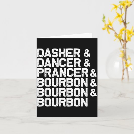Carte Dasher Dancer Prancer Bourbon Funny Christmas Sant (Fleur jaune)