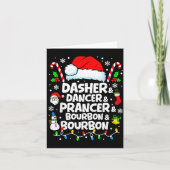 Carte Dasher Dancer Prancer Bourbon Funny Christmas Sant (Devant)
