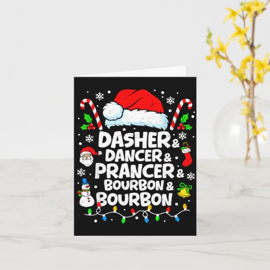 Carte Dasher Dancer Prancer Bourbon Funny Christmas Sant (Fleur jaune)