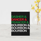 Carte Dasher Dancer Prancer Bourbon Noël Drôle Holi (Fleur jaune)