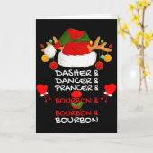Carte Dasher Dancer Prancer & Bourbon Noël Holi (Fleur jaune)