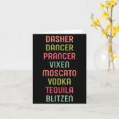 Carte Dasher Dancer Prancer Vixen Moscato Vodka Tequila  (Fleur jaune)