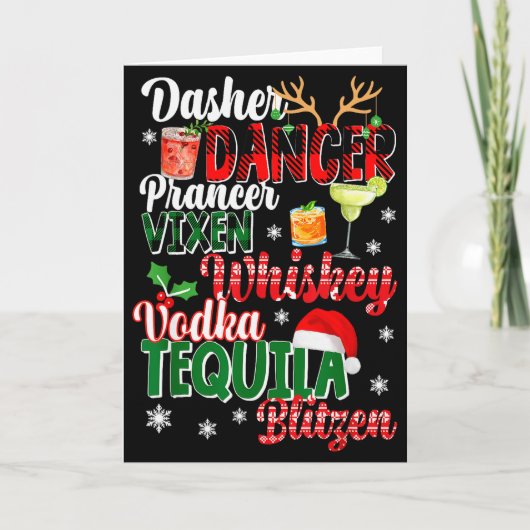 Carte Dasher Dancer Prancer Vixen Moscato Vodka Tequila  (Devant)