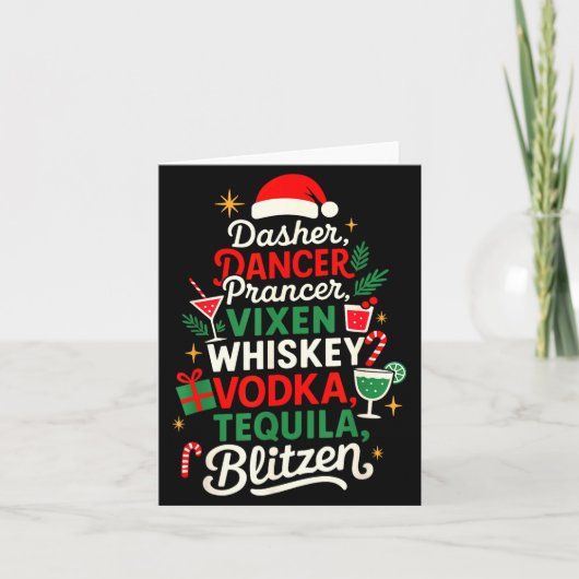 Carte Dasher Dancer Prancer Vixen Moscato Vodka Tequila (Devant)