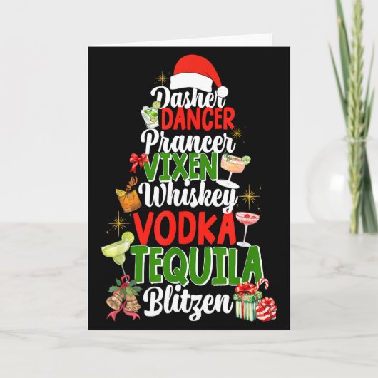 Carte Dasher Dancer Prancer Vixen Moscato Vodka Tequila  (Devant)