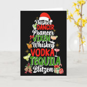 Carte Dasher Dancer Prancer Vixen Moscato Vodka Tequila  (Fleur jaune)