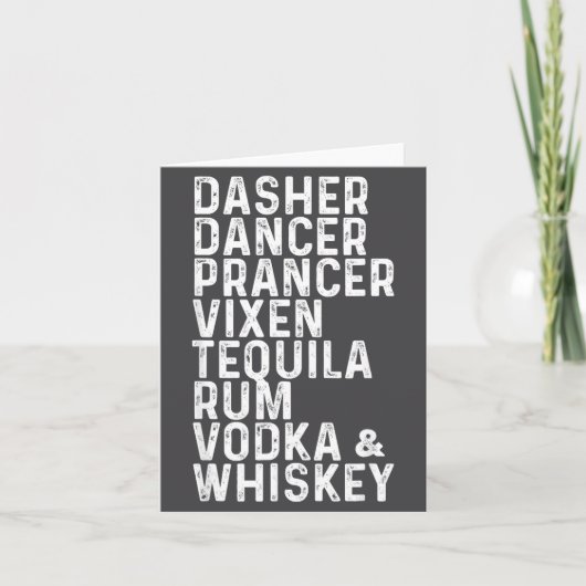 Carte Dasher Dancer Prancer Vixen Tequila Rum Vodka And  (Devant)