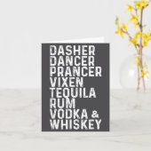 Carte Dasher Dancer Prancer Vixen Tequila Rum Vodka And  (Fleur jaune)