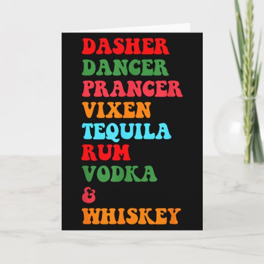 Carte Dasher Dancer Prancer Vixen Tequila Rum Vodka Desi (Devant)