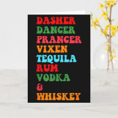 Carte Dasher Dancer Prancer Vixen Tequila Rum Vodka Desi (Fleur jaune)