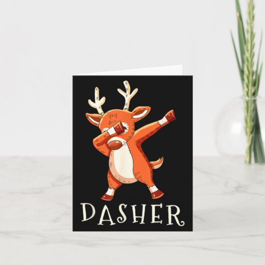 Carte Dasher Santas Reindeers Family Matching Outfit Chr (Devant)