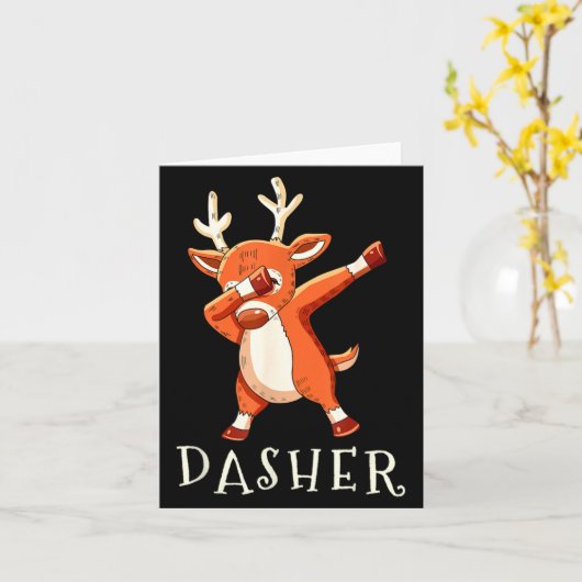 Carte Dasher Santas Reindeers Family Matching Outfit Chr (Fleur jaune)