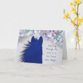 Carte Dashing à travers la neige Décembre voeux Annivers (Fleur jaune)