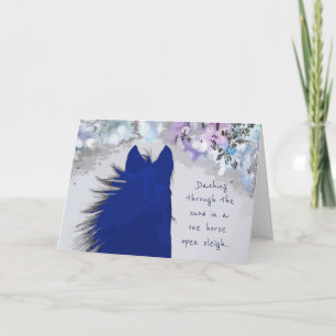 Carte Dashing à travers la neige Décembre voeux Annivers