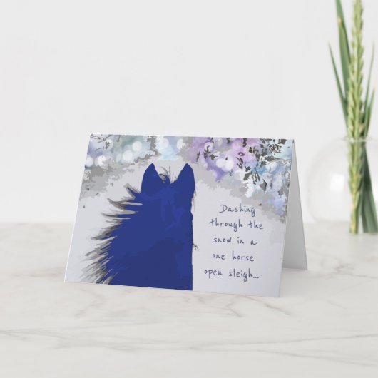Carte Dashing à travers la neige Décembre voeux Annivers (Devant)