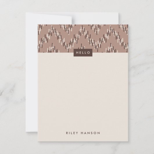 Carte Dashing Boho Ikat Zig Zag Papeterie - Brown (Devant)