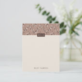Carte Dashing Boho Ikat Zig Zag Papeterie - Brown (Debout devant)