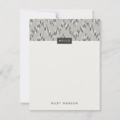 Carte Dashing Boho Ikat Zig Zag Papeterie - Gris (Devant)
