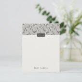 Carte Dashing Boho Ikat Zig Zag Papeterie - Gris (Debout devant)