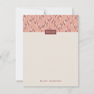 Carte Dashing Boho Ikat Zig Zag Papeterie - Rouge