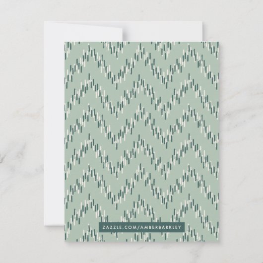 Carte Dashing Boho Ikat Zig Zag Papeterie - Turquoise (Dos)