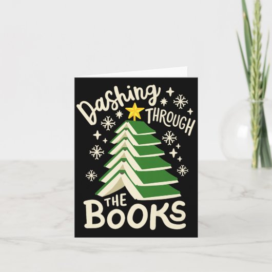 Carte Dashing Through The Books Christmas Book Lovers Me (Devant)