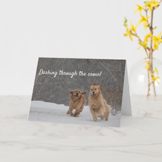 Carte Dashing Through the Snow (Fleur jaune)