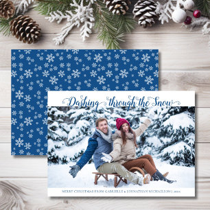 Carte Dashing Through the Snow Christmas Photo Card
