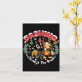 Carte Dashing Through The Snow, Funny Dog Christmas (Fleur jaune)