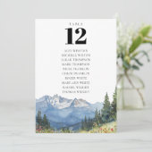 Carte d'assise du numéro de la table d'aquarelle (Debout devant)