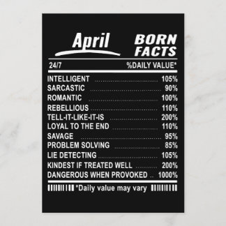 Carte date d'avril faits t-shirts d'anniversaire