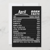 Carte date d'avril faits t-shirts d'anniversaire (Devant)