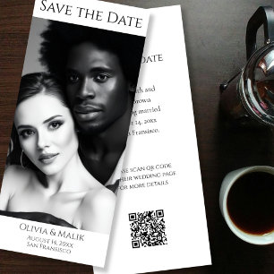 Carte Date de sauvegarde de code QR de photo moderne en