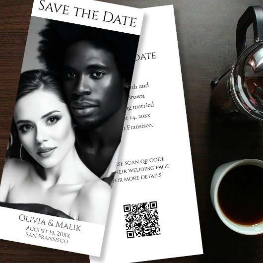 Carte Date de sauvegarde de code QR de photo moderne en