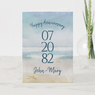 Carte Date mariage sur Ocean Watercolor
