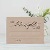 Carte Date Night Card modèle, date nuit idées (Kraft) (Debout devant)