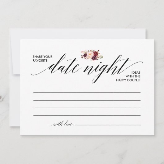Carte Date Night Card modèle, date nuit idées v3 (Devant)