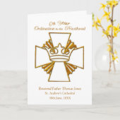 Carte Date personnalisée, Nom Ordination Félicitations,  (Fleur jaune)