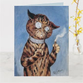 CARTE D'ATTENTE D'ANNIVERSAIRE CAT DAD CIGAR LOUIS (Fleur jaune)