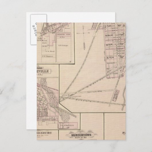 Carte d'Auburn, De Kalb Co (Devant / Derrière)