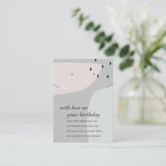 CARTE D'AUDIENCE ABSTRAITE EN BLEU GRIS BLEU (Debout devant)