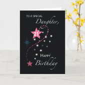 Carte Daughter 21st Birthday Star Inspational Pink (Fleur jaune)