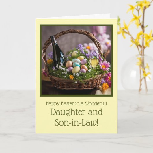Carte Daughter and Son in Law Cute and Funny Easter (Fleur jaune)