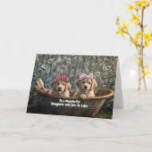 Carte Daughter and Son in Law Happy Wedding Anniversary  (Fleur jaune)