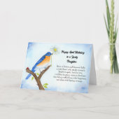Carte Daughter Happy April Birthday with Bluebird (Devant)