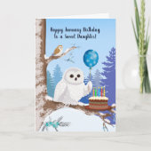 Carte Daughter Happy January Birthday Snowy Owl (Devant)